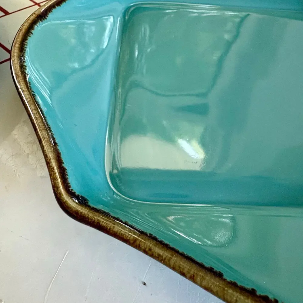Southern Living at Home Teal Square Plates Set of 4 Brazil